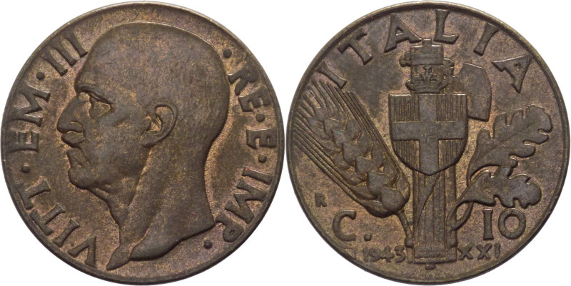 Regno d'Italia - Vittorio Emanuele III (1900-1943) - 10 centesimi "Impero" 1943 ...