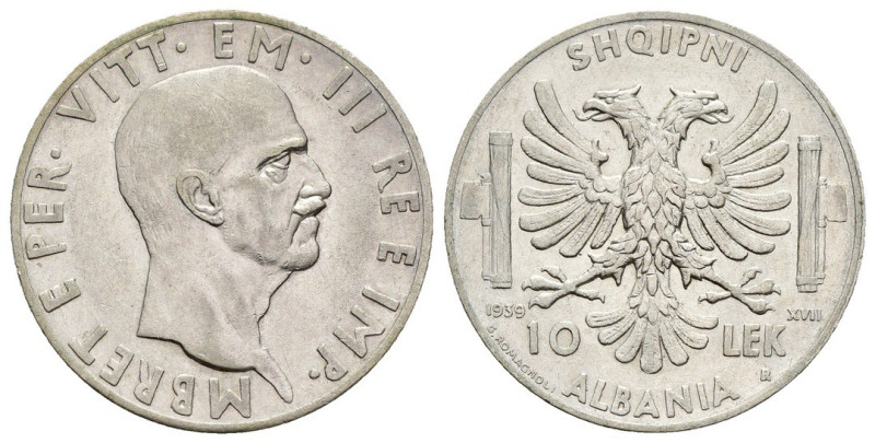 Albania Italiana - Vittorio Emanuele III (1939-1943) - 10 lek 1939 XVII - Ag - G...