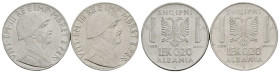 Albania Italiana - Vittorio Emanuele III (1939-1943) - Lotto di 2 monete da 0,20 Lek 1939 - XVIII - magnetica e antimagnetica - 

BB/SPL

SPEDIZIO...