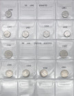 Repubblica Italiana - Lotto di 12 monete da 50 lire: Vulcano II° tipo dal 1990 al 1995; Italia Turrita II° tipo dal 1996 al 2001 - tutte in conservazi...
