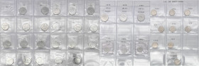 Repubblica Italiana - Lotto di 42 monete: 22 monete da 100 lire Minerva, presenti tutte le date dal 1968 al 1989 più 6 date diverse; 11 pezzi Minerva ...