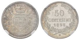 San Marino - 50 Centesimi 1898 - Vecchia monetazione (1864 - 1938) - Rara - Ag. - Gig# 27 - slab NGC MS62

qFDC

SPEDIZIONE SOLO IN ITALIA - SHIPP...