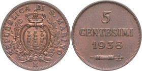 San Marino - Vecchia Monetazione (1864-1938) - 5 centesimi 1938- Gig.43 - Cu

FDC

SPEDIZIONE SOLO IN ITALIA - SHIPPING ONLY IN ITALY