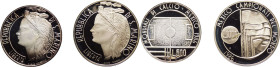 San Marino - Nuova Monetazione (dal 1972) Dittico 500 e 1000 Lire “Mondiali di Calcio” 1986 - Ag - In confezione originale - Coniazione Fondo Specchio...
