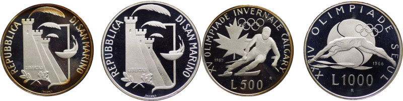 San Marino - Nuova Monetazione (dal 1972) Dittico 500 e 1000 Lire “XXIV Olimpiad...