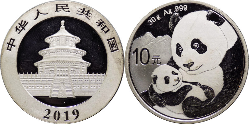 Cina - Repubblica Popolare (dal 1949) 1 Oncia ; 10 Yuan “Panda” 2019 - Ag

FS...