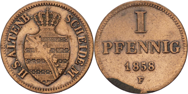 Germania - Ducato di Saxe-Altenburg - Ernst I (1853-1908) - 1 pfennig 1858 - KM#...