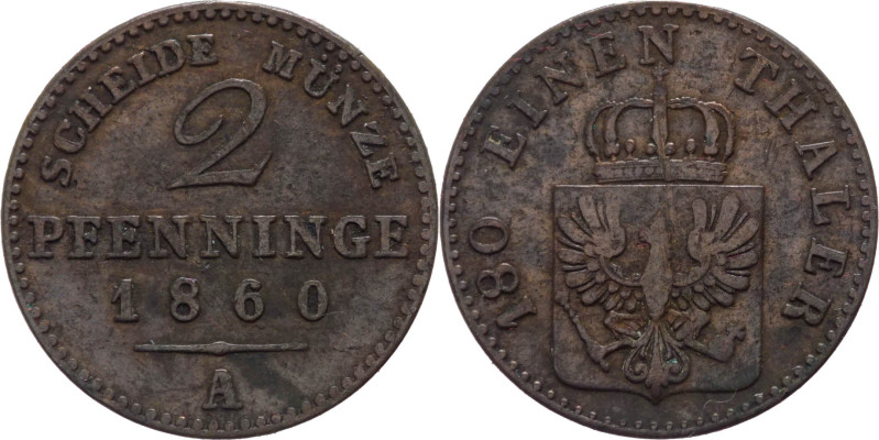 Germania - Regno di Prussia - Federico Guglielmo IV (1840 - 1861) - 2 pfenninge ...