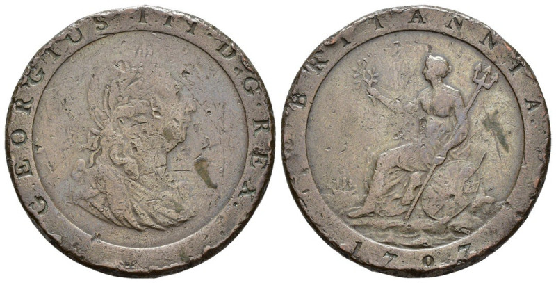 Regno Unito - 1 Penny 1797 - Giorgio III (1738 - 1801) - Cu. - Gr. 27,46 - mm. 3...