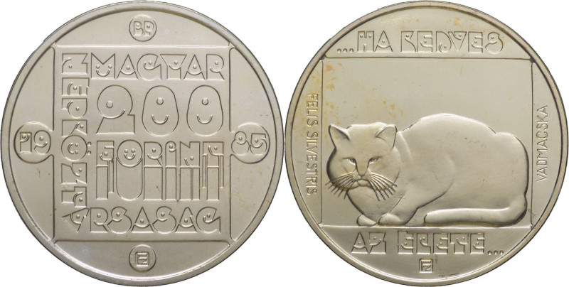 Ungheria - 200 forint 1985 - Preservazione della fauna: Gatto selvatico - KM# 65...