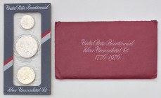 Stati Uniti d'America - Silver Uncirculated Set - 1/4, 1/2 e 1 Dollaro 1976 - Bicentenario U.S.A. - Ag.

Proof

SPEDIZIONE IN TUTTO IL MONDO - WOR...