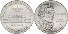 USA - Stati Uniti d'America (dal 1776) 1 Dollaro 1993 commemorativo della Carta dei Diritti con la raffigurazione di James Madison (1751-1836) - KM 24...