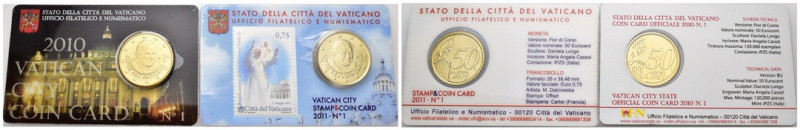 Città del Vaticano - lotto di 2 card coin da 50 Centesimi 2010 e 2011

FDC

...