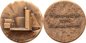 Italia - Medaglia emessa nel 1984 commemorativa della festa del ringraziamento dell'11 novembre 1984 presso la chiesa di S. Giuseppe a Monza - AE - in...