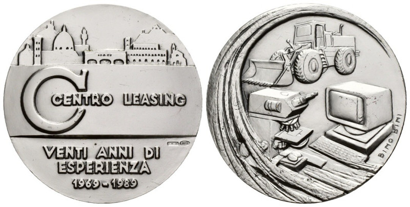 Medaglia Centro Leasing commemorativa dei 20 anni di attività 1969-1989 - Ag .80...