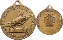 Medaglia emessa per il 78° Reggimento Fanteria "Lupi di Toscana" con il motto Tusci ab hostium grege legio vocati luporum" - 35 mm; 16,5 gr - Ae - con...