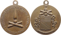 Italia - Medaglia emessa per il 3° Reggimento Artiglieria pesante campale, con il motto "Ferro ignique vastare" - 28 mm; 9,09 gr - Ae - con appiccagno...