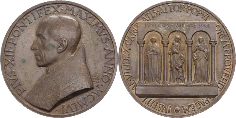 Medaglia Pio XII (Eugenio Maria Giuseppe Giovanni Pacelli) 1939-1958 - 80°Comple...