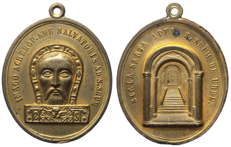Italia - medaglia emessa nel XIX sec. con la rappresentazione del Cristo Acherop...