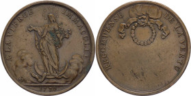 Francia - Medaglia emessa nel XIX sec. per commemorare l'apparizione della Vergine Immacolata del 1779 - Ae - colpetti sul bordo - gr. 11,46 - Ø mm32...