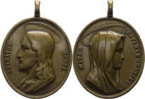 Italia - medaglia votiva emessa intorno alla metà del XIX sec. (forse tra il 1840 e il 1860) con il busto velato della Beata Maria Vergine a d. su un ...