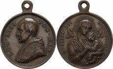 Leone XIII, Pecci (1878-1903) - medaglia senza data votiva della Santa Vergine Maria del Perpetuo Soccorso raffigurata frontale e nimbata con il Bambi...
