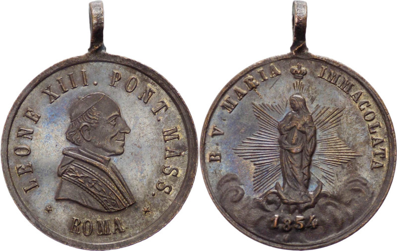 Leone XIII, Pecci (1878-1903) - medaglia con la raffigurazione della B. V Maria ...