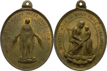 Francia - Medaglia emessa nel 1880 per la Francia con la rappresentazione dell'Immacolata in piedi frontale con mani ragginati - Ae - con appiccagnolo...