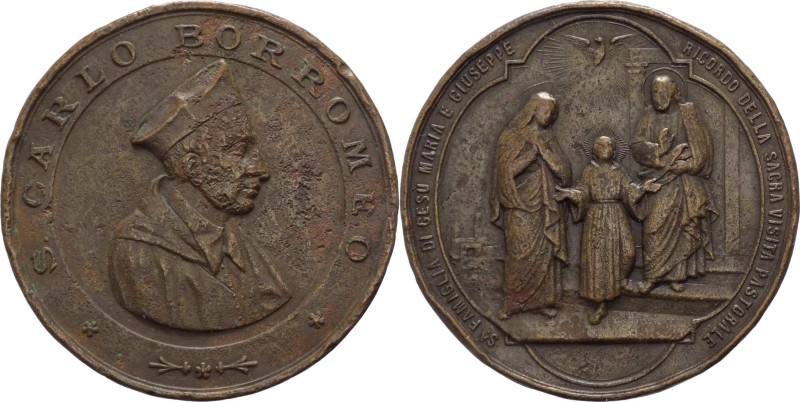 Italia - medaglia emessa nel 1895 per la visita Pastorale di Carlo Borromeo con ...