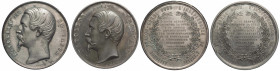 Francia - Lotto di 2 Medaglie - Alleanza Franco-Sarda per l'indipendenza dell'Italia - Napoleone III - Gr. 45,11; mm. 50 - Gr. 49,22; mm. 50 - colpo s...