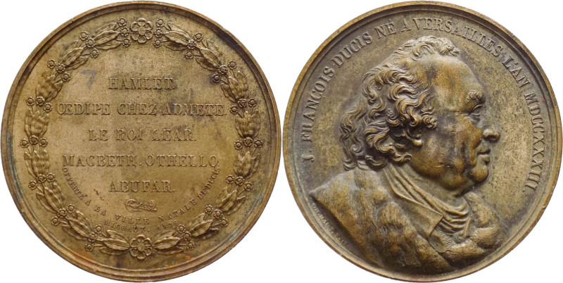 Francia - medaglia dedicata a Jean Francois Ducis (1733 -1816), poeta e drammatu...