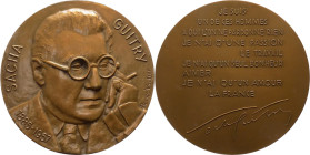Francia - medaglia dedicata a Alexandre-Pierre Georges "Sacha" Guitry, attore, regista e sceneggiatore francese - 1957 - opus Vautier - Ae - gr.187,46...