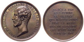 Francia - "Medaglia coniata da Luigi Filippo I (1814-1830) per la morte prematura del figlio Ferdinando Filippo D'Orlan's avvenuta nel 1842 - Ae - gr....