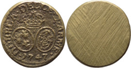 Peso monetale spagnolo del 1747 - ottone - gr. 8,15

BB

SPEDIZIONE SOLO IN ITALIA - SHIPPING ONLY IN ITALY