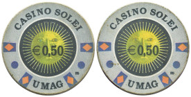 Croazia - Casino Solei di Umago - Fiches da €0,50 - Gr. 10,13 - mm. 40 

SPL

SPEDIZIONE IN TUTTO IL MONDO - WORLDWIDE SHIPPING