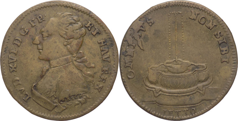 Francia - Luigi XVI (1775-1791) gettone prodotto a Norimberga 1791 - D/LVD. XVI....