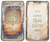 Lingotto 1 oncia Cassa di risparmio Rovigo - Ag .999 - gr. 31,22; 24x28 mm

SPEDIZIONE IN TUTTO IL MONDO - WORLDWIDE SHIPPING