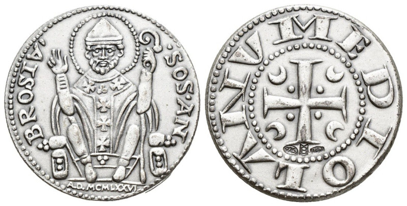 Medaglia raffigurante un Grosso della Repubblica Ambrosiana - Ag. 925 - mm. 30 ...
