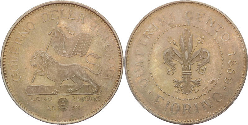 Medaglia - Governo della Toscana - Riproduzione del Fiorino da 100 quattrini 185...
