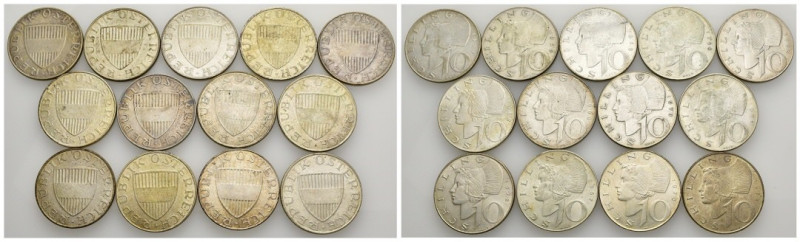Austria - lotto di 13 monete da 10 Scellini - Ag. 640 - anni vari

BB/qSpl

...