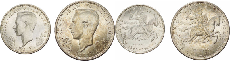 Monete estere - Lussemburgo - Granduchessa Charlotte (1918-1964) - Lotto di 2 mo...