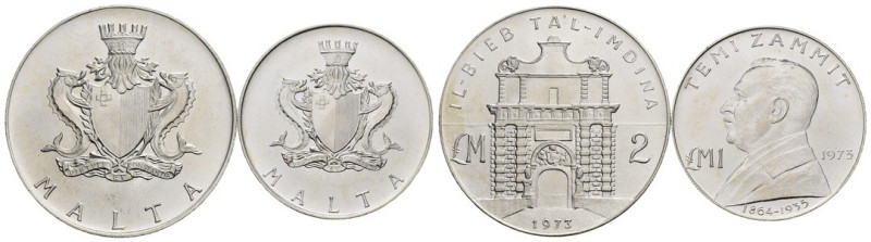 Malta - lotto di 2 monete da 1 e 2 Lire 1973 - Ag. 987 - Gr. 30

FS

SPEDIZI...