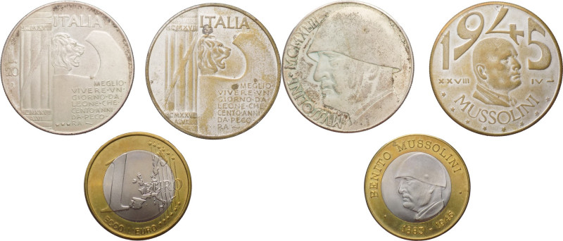 Medaglie Italiane - Lotto n.3 Medaglie con raffigurazione di Benito Mussolini
...