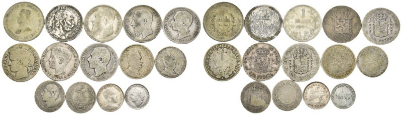 Monete Mondiali - lotto di 14 monete - Ag. - Gr. 51

MB/BB

SPEDIZIONE IN TU...