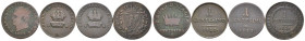 Lotto di 4 monete preunitarie da 1 centesimo - Zecche e anni vari

MB-BB+

SPEDIZIONE SOLO IN ITALIA - SHIPPING ONLY IN ITALY