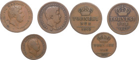 Regno delle Due Sicilie - Ferdinando II (1830-1859) - lotto di 3 monete di cui 2 da 2 tornesi e 1 da 1 tornese - Ae 

med.BB 

SPEDIZIONE SOLO IN ...