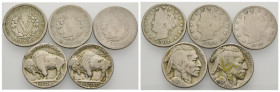 Stati Uniti d'America (1776-oggi) - lotto di 5 monete da 5 Centesimi - Ni.

MB