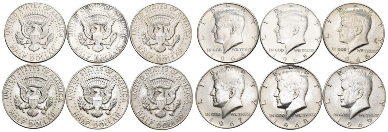 Stati Uniti d'America (1776-oggi) - lotto di 6 monete Mezzo Dollaro Kennedy dal ...