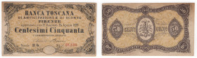 Banca Toscana di Anticipazione e Sconto Firenze - 50 centesimi emissione del 24/04/1870 ; Serie Bb N°28,184 - Cesare Benzi ; Gamberini N°635

SPL
...