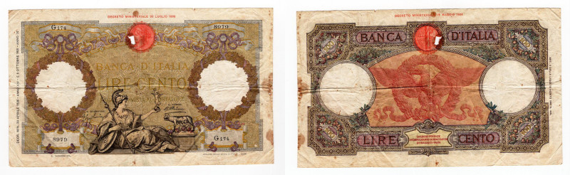 Regno d'Italia - 100 Lire 30/04/36 - Capranesi, Aquila Romana - Crapanzano# 232...